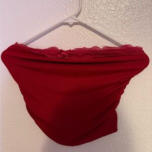 Shein Vibrant Red Ribbed Top